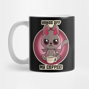 Hands Off My Coffee Demon Cat Mug